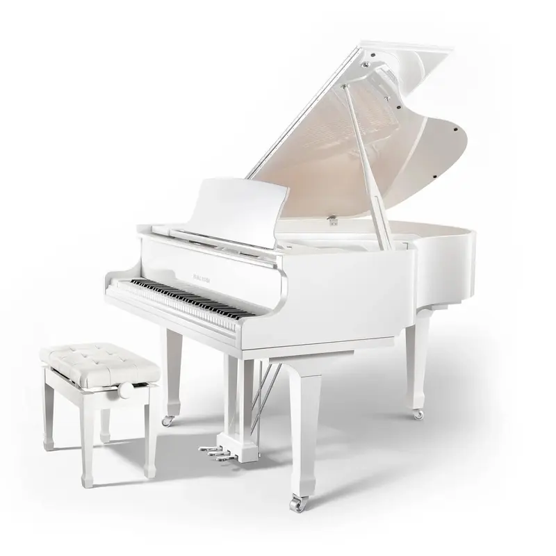 Pearl River GP150 Silver Plate Hardware Baby Grand Piano - Polished White