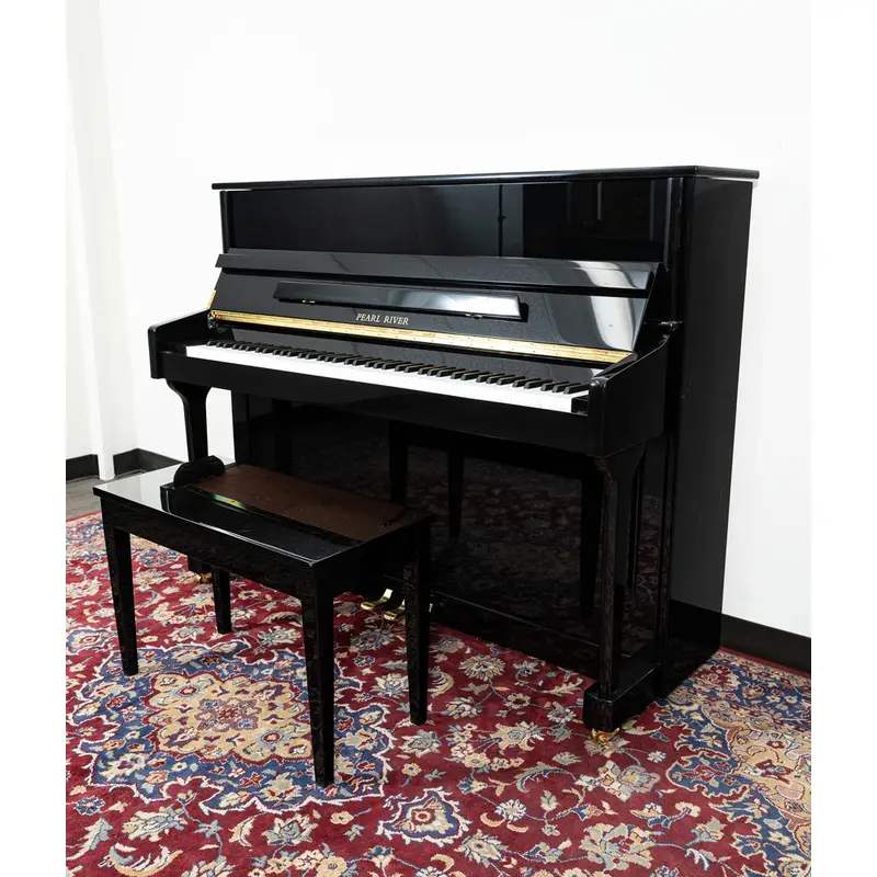 Pearl River EU118 Upright Piano | Polished Ebony | SN: 2784185 | Used