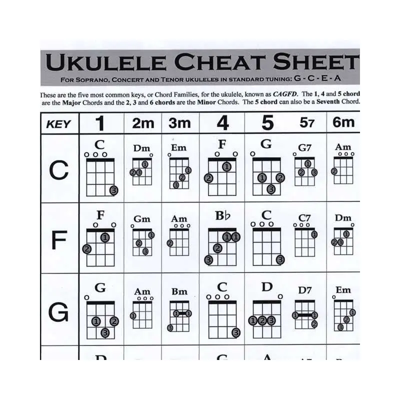 UKULELE CHEAT SHEET
