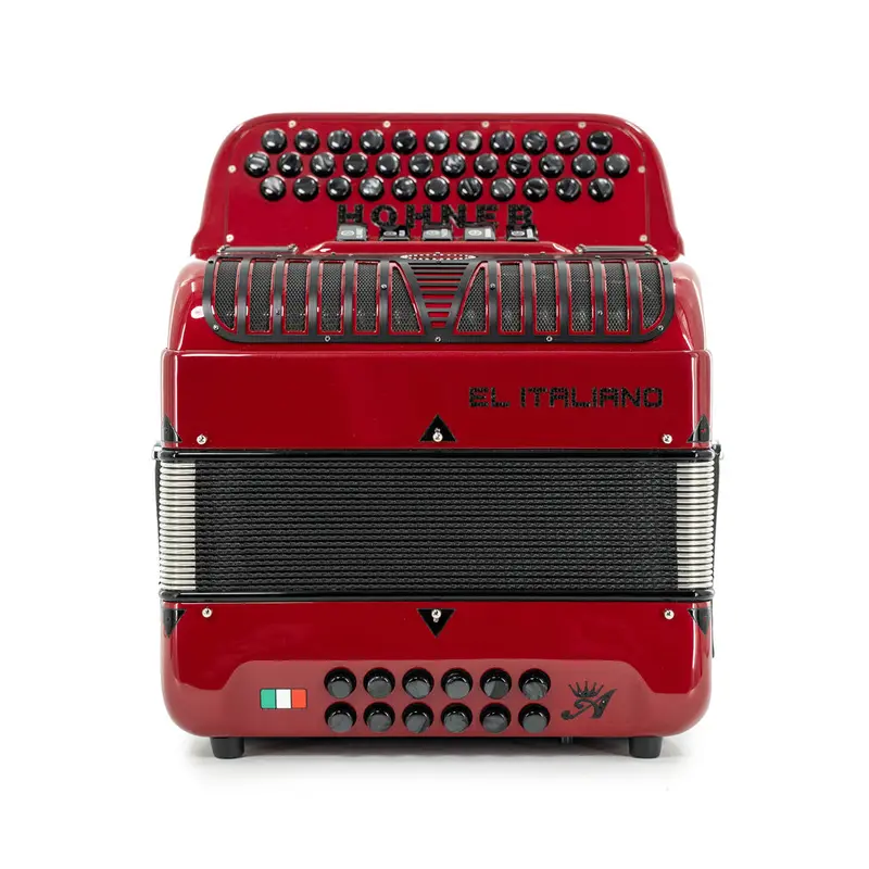 Pre-Owned Hohner Anacleto El Italiano III 5 Switch Compact GCF Accordion - Red | Used