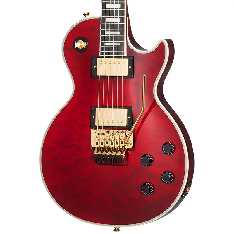 Epiphone Alex Lifeson Les Paul Custom Axcess, Quilt Maple Veneer - Ruby | Used