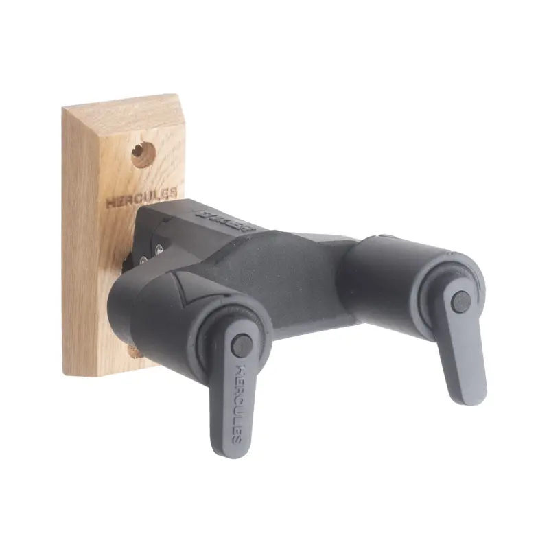 Hercules GSP38WB PLUS AutoGrip Wall Mount Guitar Hanger with Wood Base