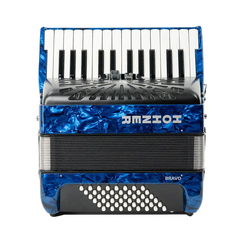 Hohner BR48BL-N Bravo II 48 Piano Accordion - Pearl Dark Blue