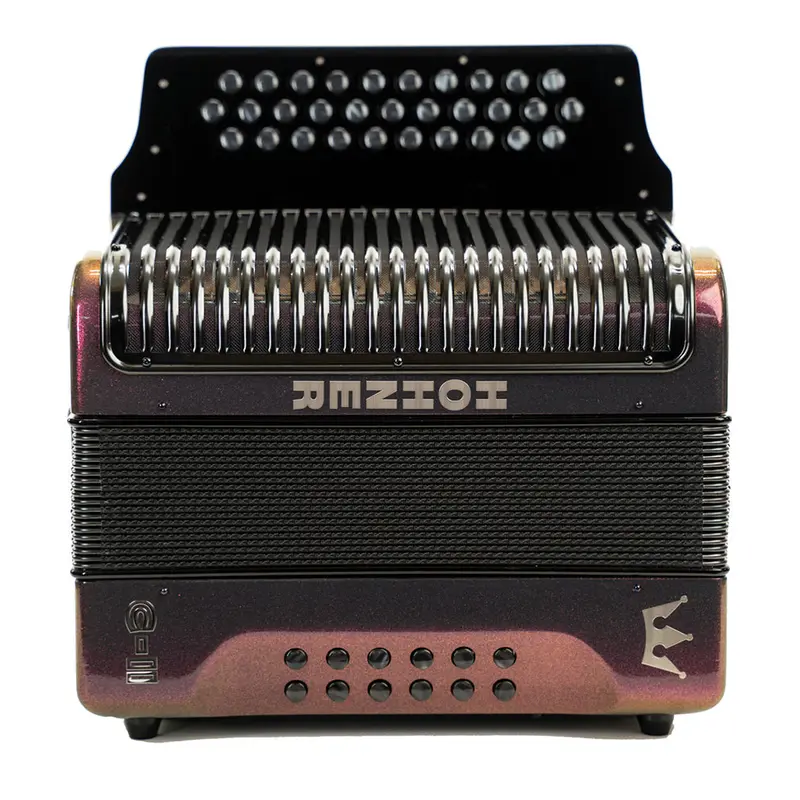 Hohner Corona C-II FBE Diatonic Accordion - Red to Gold