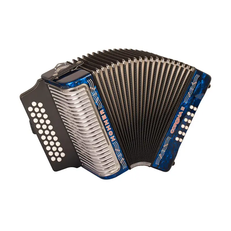 Hohner Corona II FBbEb Accordion w/ Gig Bag, Dark Blue