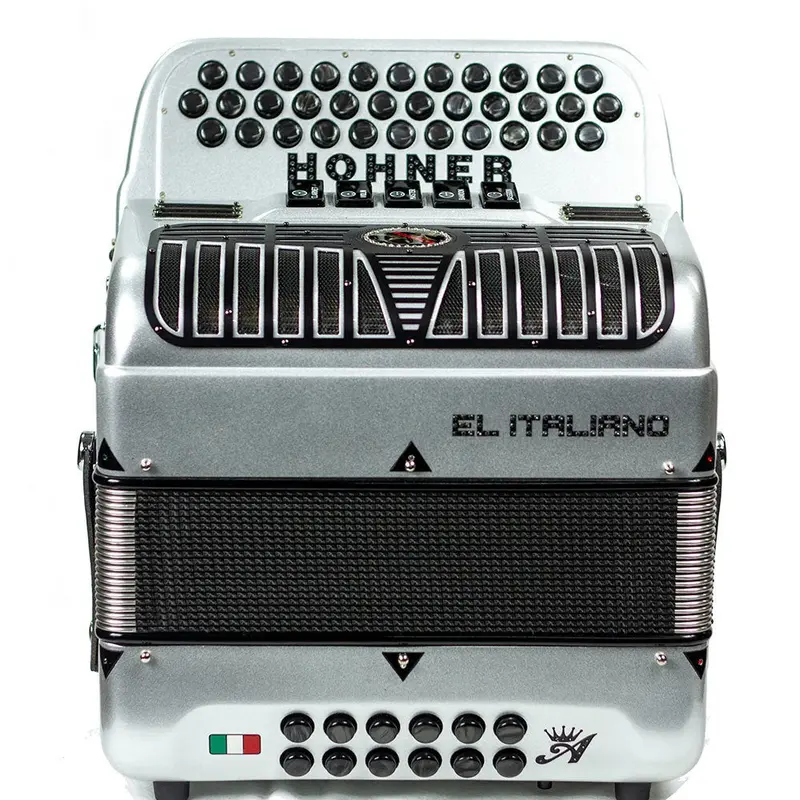 Hohner Anacleto El Italiano III 5 Switch Compact FBE Accordion, Silver
