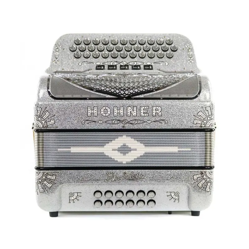 Hohner Anacleto Rey Del Norte III 5S EAD Compact Accordion - Silver Glitter