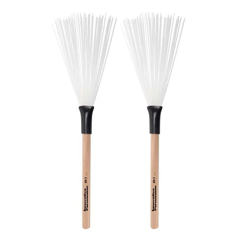 Innovative Percussion BR3 Medium Nylon Brushes w/ Wood Handle
