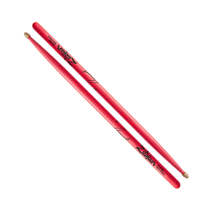 Zildjian 5A Wood Drum Sticks - Neon Pink