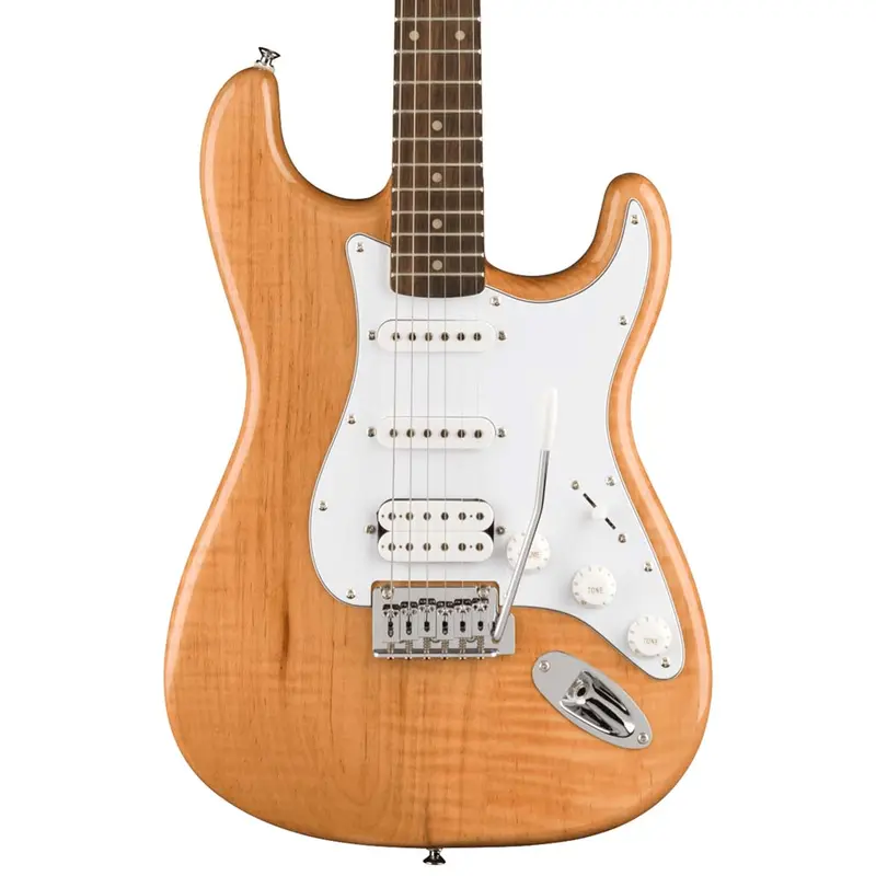 Squier FSR Affinity Series Stratocaster HSS, Laurel Fingerboard, White Pickguard - Natural