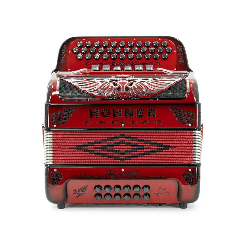 Hohner Anacleto Rey Aguila Two Tone Compact FBE/EAD Accordion - Ruby Red | New