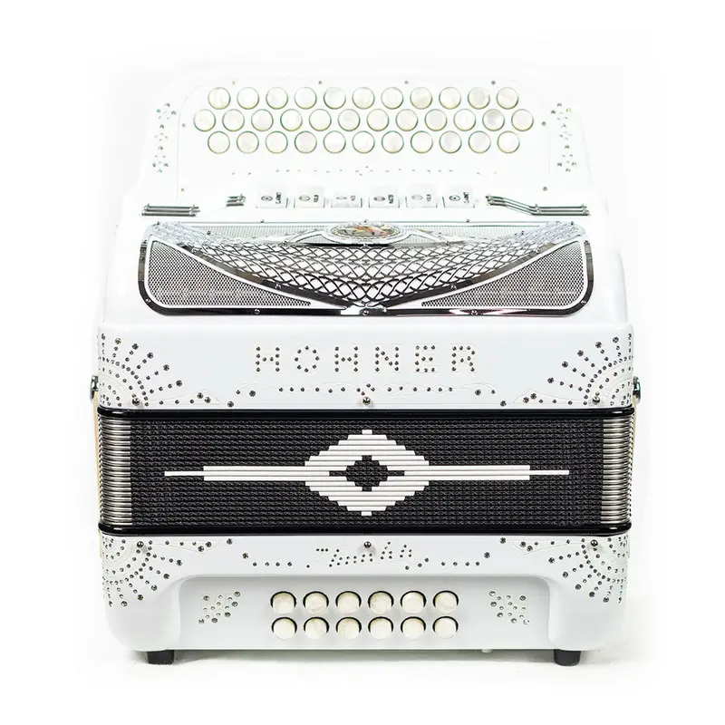 Hohner Anacleto Norteno Two Tone Compact FBE/EAD Accordion - White/Chrome