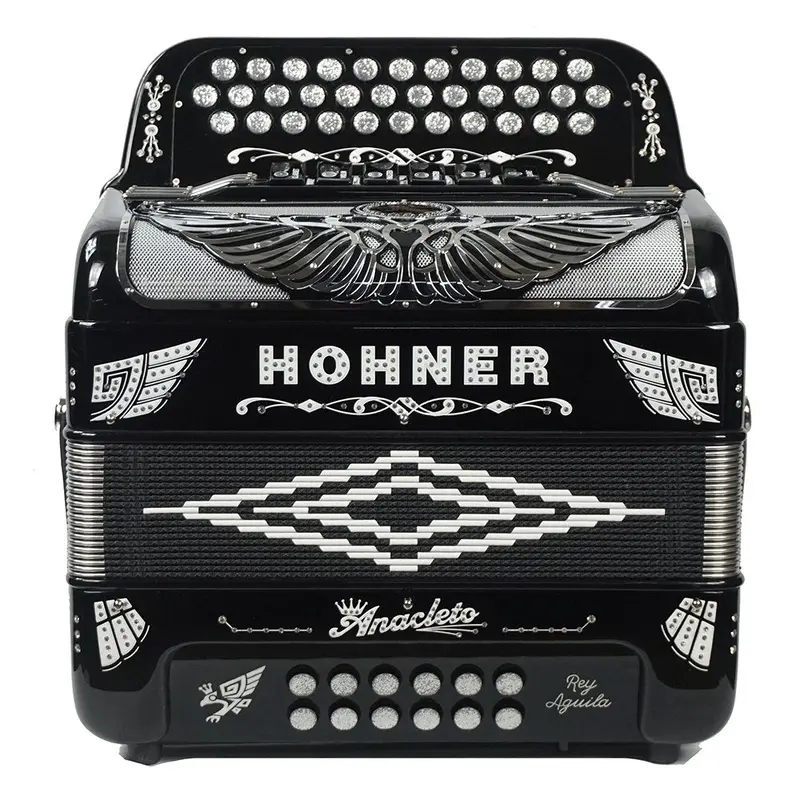 Hohner Anacleto Rey Aguila Two Tone FBE/GCF Compact Accordion - Black