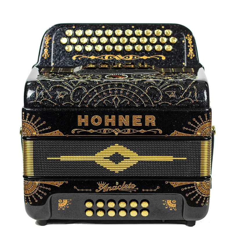 Hohner Anacleto Rey Del Norte III Compact 5 switch 34 button, FBE - Space Black