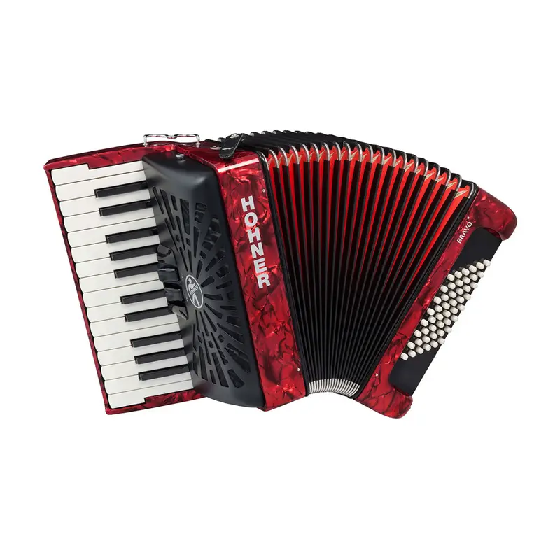 Hohner BR48RN Bravo II 48 Piano Accordion - Red