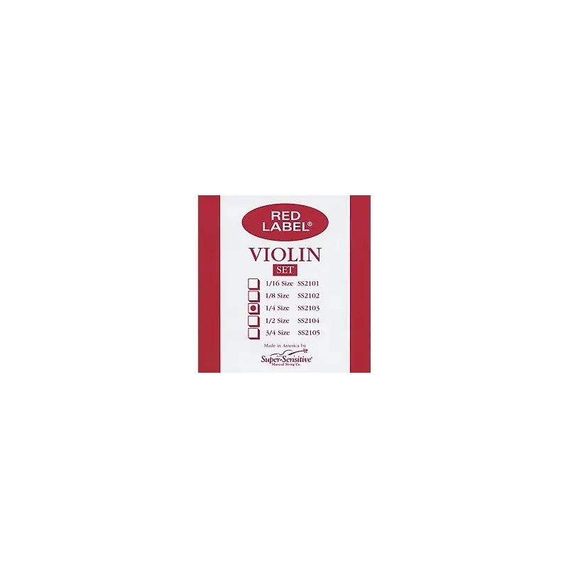 Super Sensitive Red Label Violin String Set 1/4