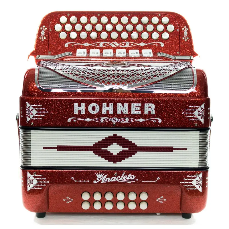 Hohner Anacleto Rey Del Norte TT EAD/GCF Compact Accordion Tinsel Red | New