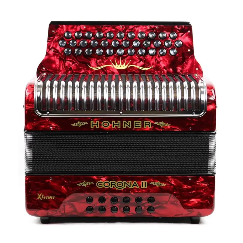 Hohner Corona II Xtreme GCF Button Accordion - Red