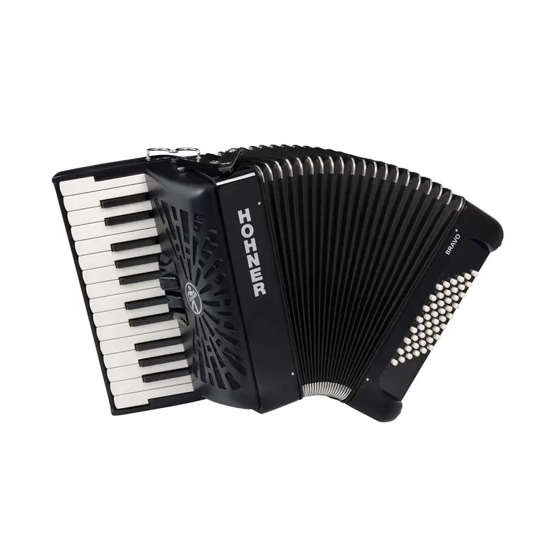 Hohner BR48BLK Bravo II 48 Piano Accordion - Black