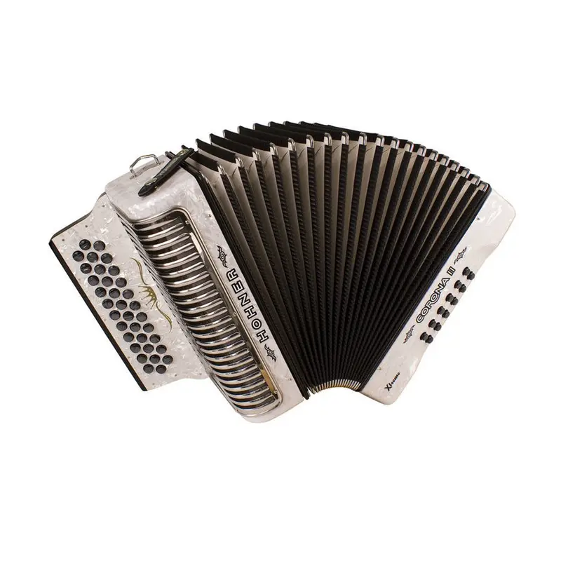 Hohner Corona II Xtreme FbbEb Button Accordion - Pearl White