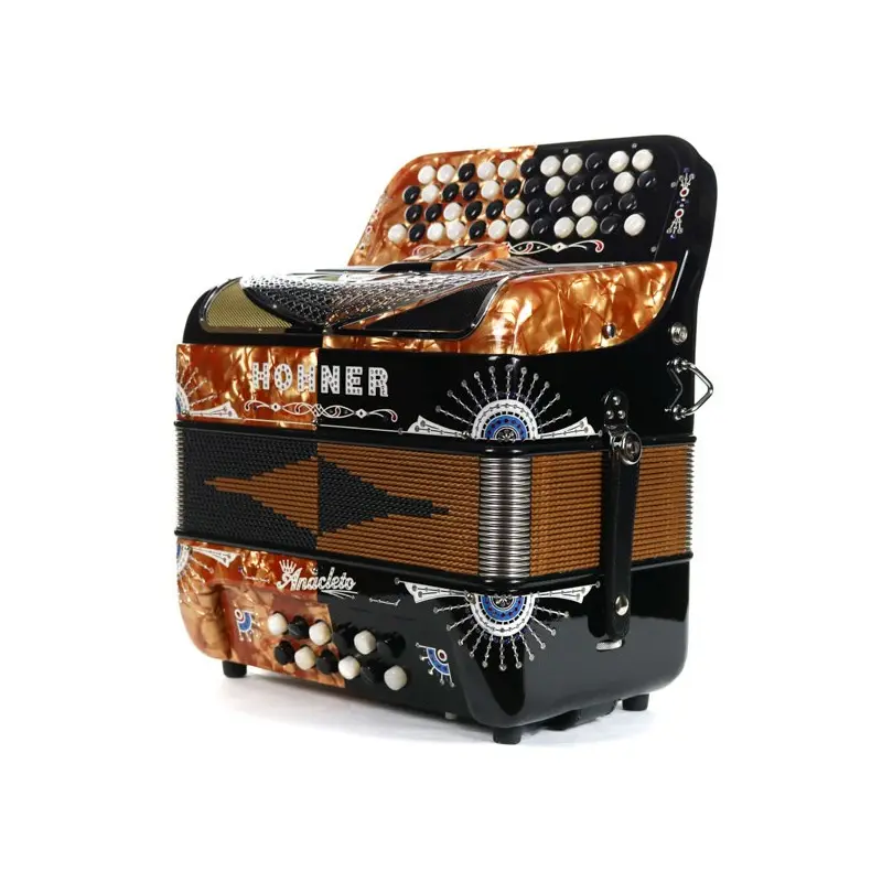 Hohner Anacleto Rey Del Norte II EADG 4-Row Accordion Black & Gold
