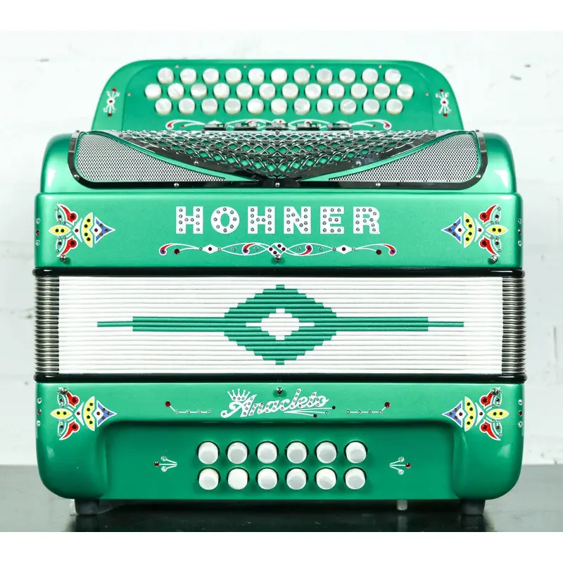 Hohner Anacleto Rey Del Norte III Accordion GCF Compact Green