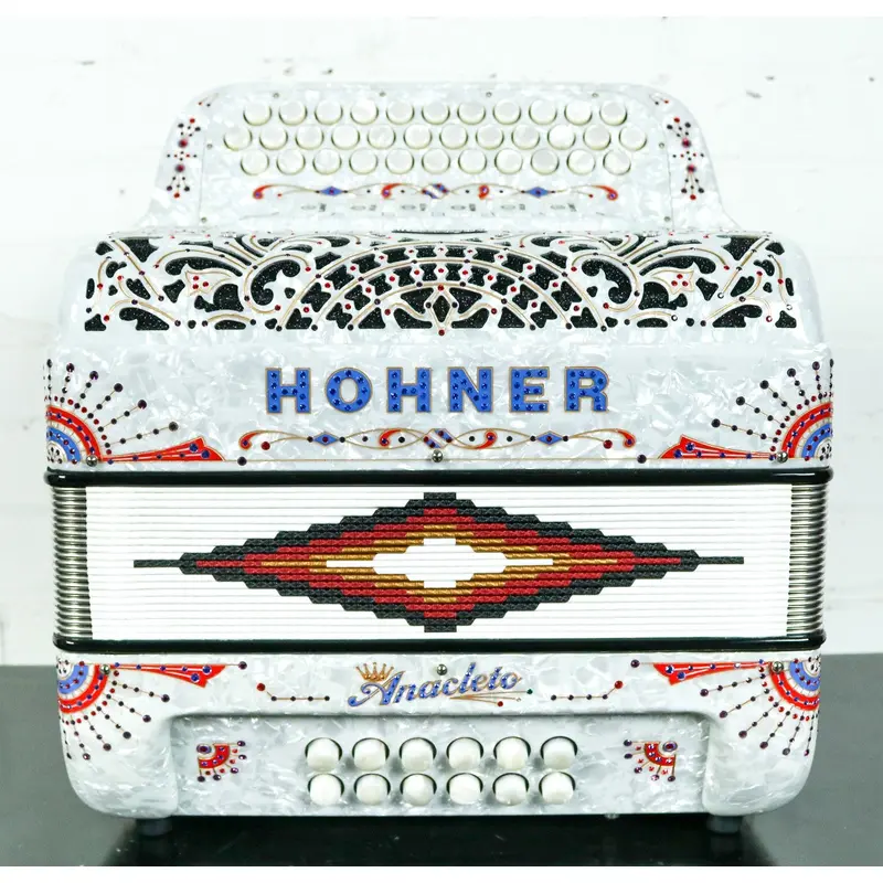 Hohner Anacleto Rey Del Norte TT FBbEb/GCF Accordion Compact White