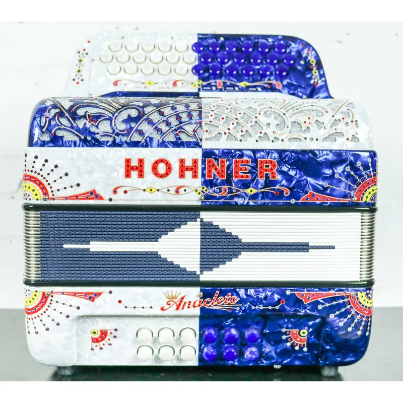 Hohner Anacleto Rey Del Norte TT G/E Accordion Compact Blue & White