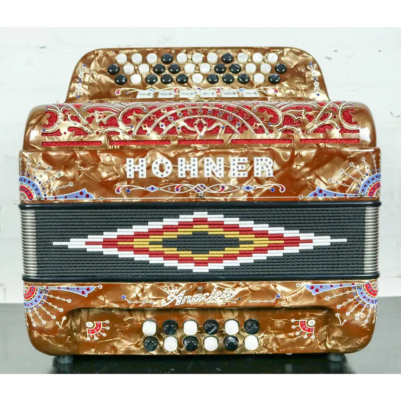 Hohner Anacleto Rey Del Norte TT Accordion FBbEb/GCF Brown