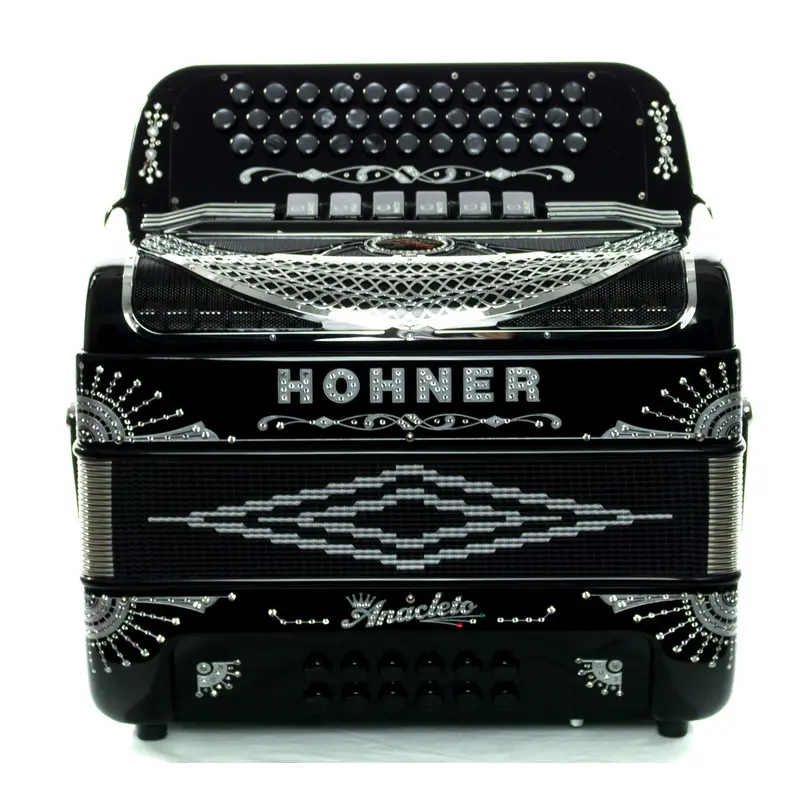 Hohner Anacleto Rey Del Norte TT FBbEb/EAD Accordion Black/Silver Hardware