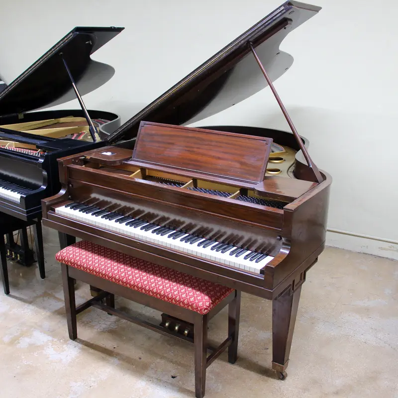 Vose & Sons Brown Mahogany Baby Grand Piano