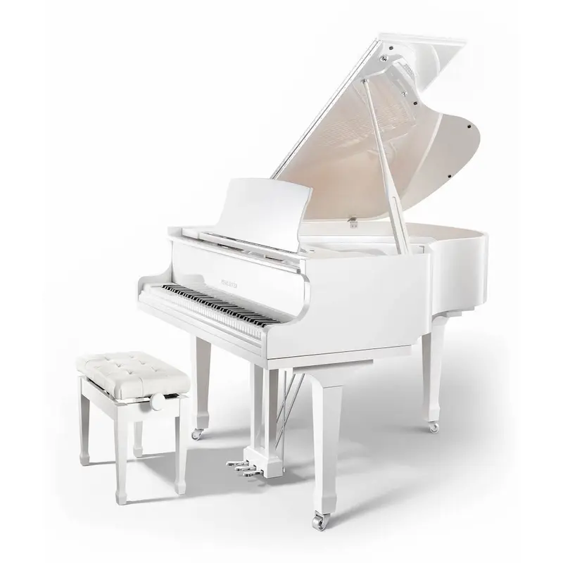 Pearl River 5'3" GP160 Grand Piano | Polished White w/ Silver Plate