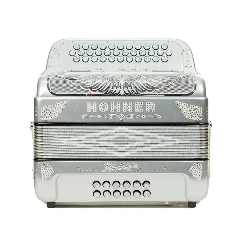 Hohner Anacleto Rey Aguila III L FBbEb Accordion - Silver Chrome
