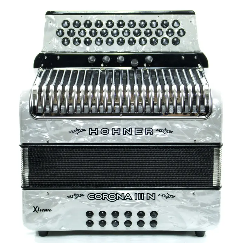 Hohner Corona III N Xtreme FBbEb Accordion - White