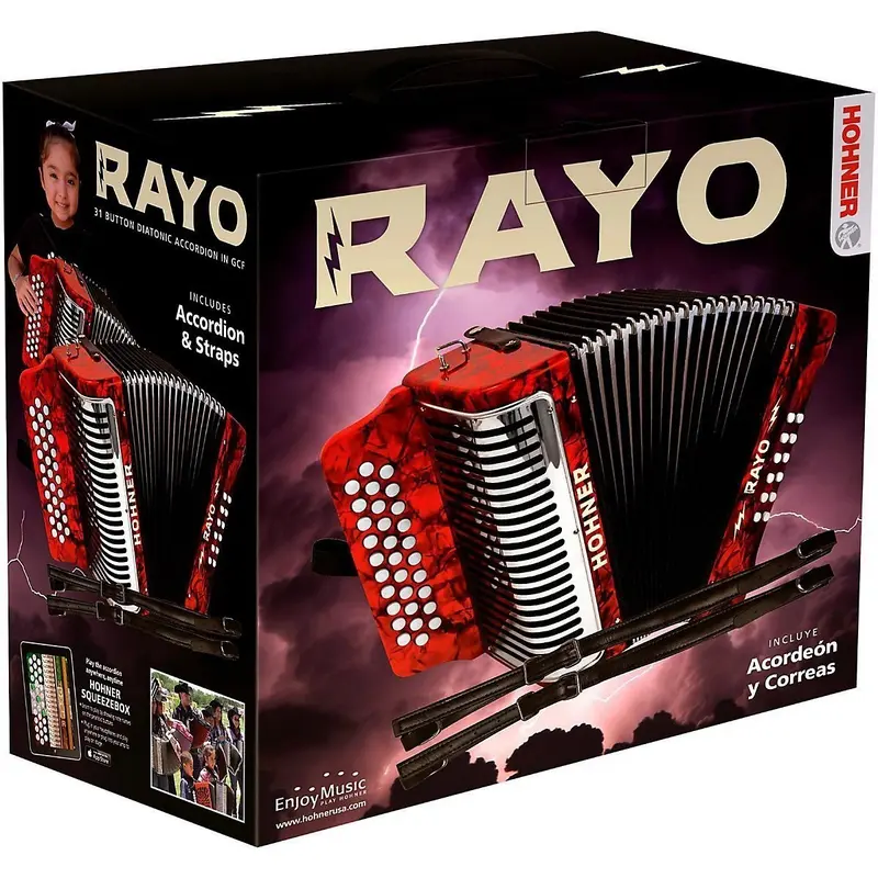 Hohner Rayo Diatonic, 31 Button GCF Accordion