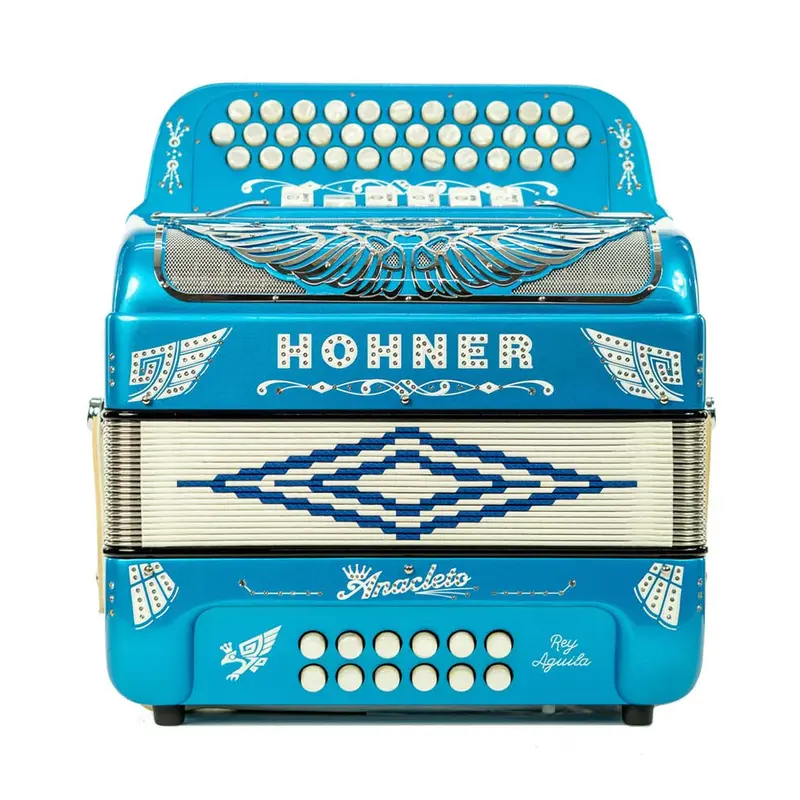 Hohner Anacleto Rey Aguila Two Tone FBbEb/GCF Compact Accordion - Blue Metallic