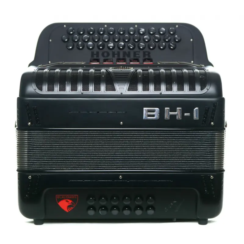 Pre-Owned Hohner Anacleto BH-1 Black Hawk 5-Switch GCF Accordion - Black